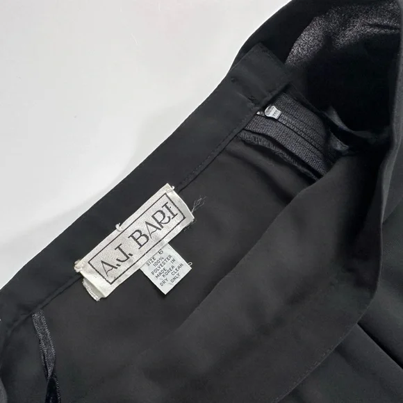 Vintage A.J. Bari by Kay Unger Chiffon Midi Skirt Black 6 S/XS Made in Korea - Picture 7 of 9